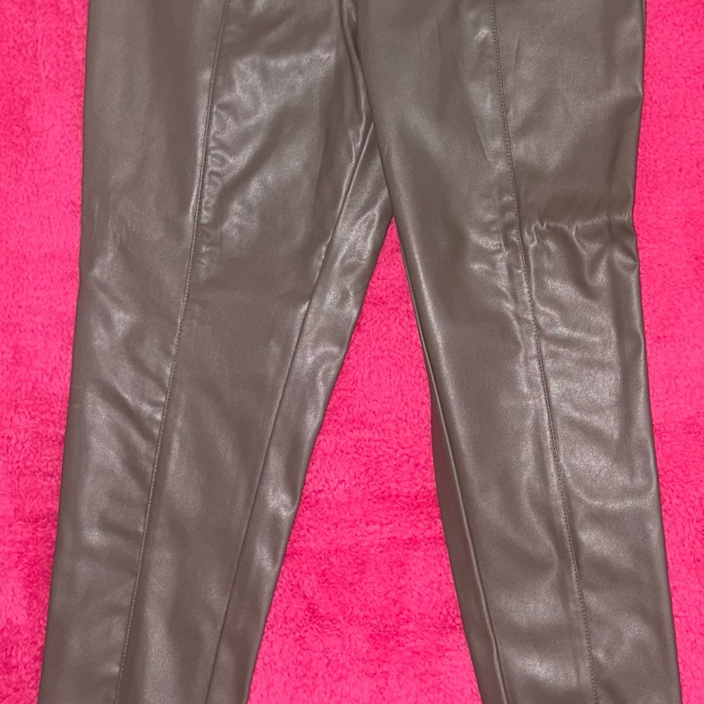 H&M Taupe Faux Leather Pants